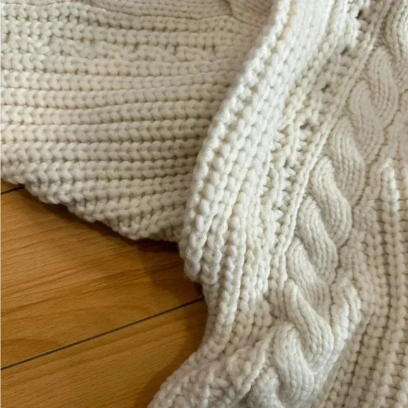 IRO PARIS NWT Yris Ecru Chunky Cable Knit Turtleneck Sweater Wool S - Picture 12 of 15